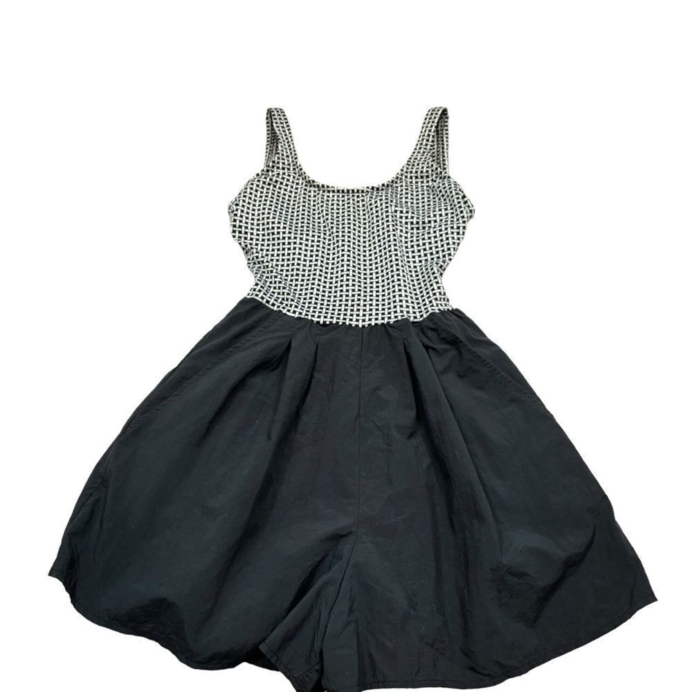 Mainstream Vintage 70s Gingham Open Back Stretch Romper Swimsuit‎ Size 8